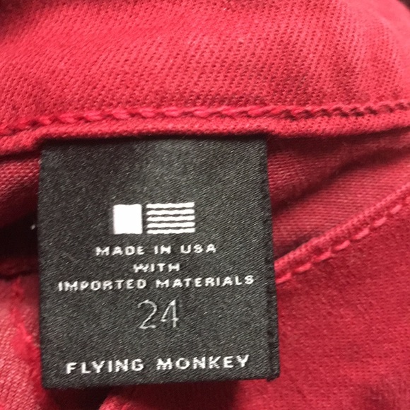Flying Monkeys red jeans size 24 waist - Picture 2 of 8